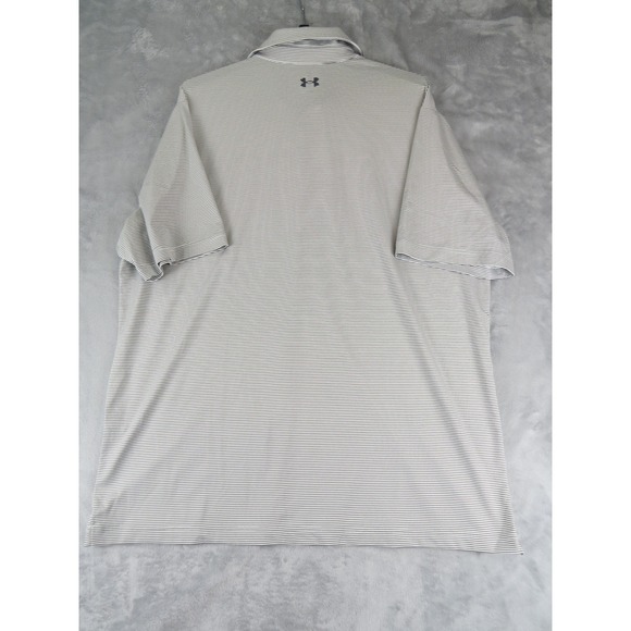 Under Armour South Carolina Gamecocks Polo Shirt XL Loose Fit Striped White - Picture 5 of 9